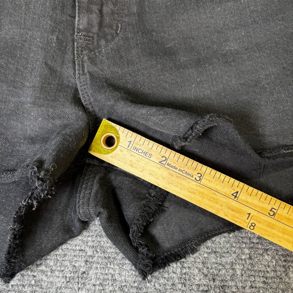 Madewell High‎ Rise Black Denim Cutoff Shorts Frayed Hem Size 27 - Picture 6 of 7